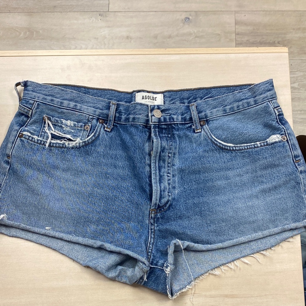 Agolde Classic Blue Denim Shorts Sz 32 Parker Style